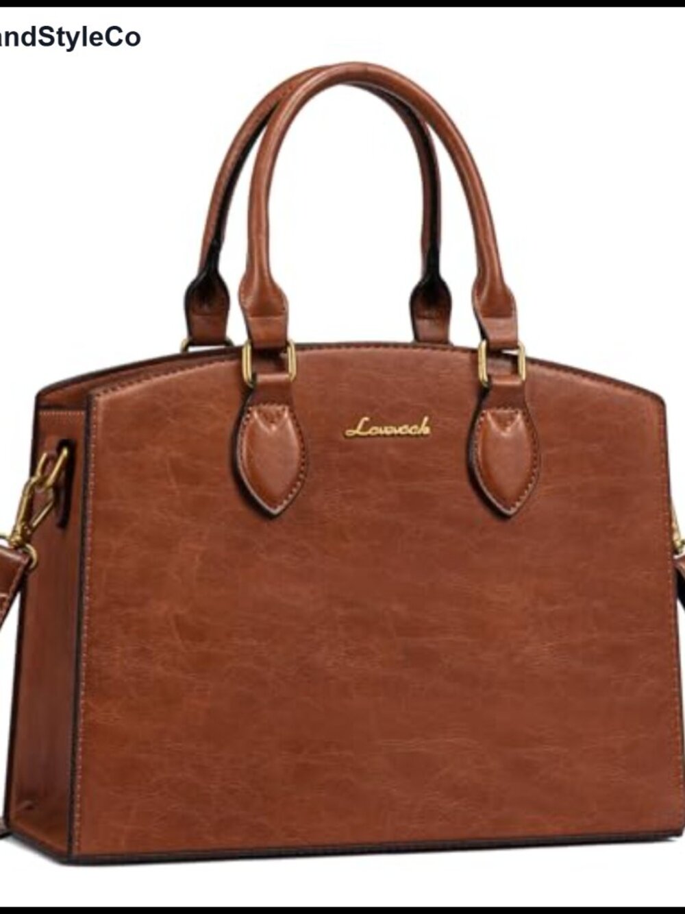Vintage PU Leather Satchel Shoulder Bag Convertible Crossbody Tote